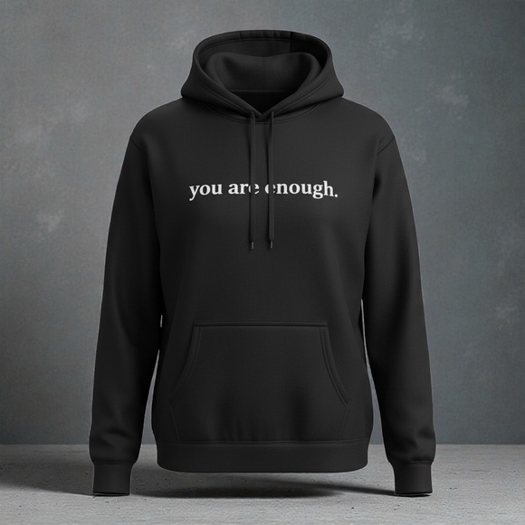 Empowering Black Hoodie with Motivational Message - Picture 1 of 2